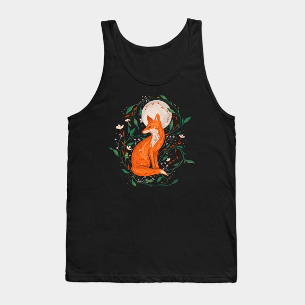 Moonlight Red fox Tank Top by Mitalim